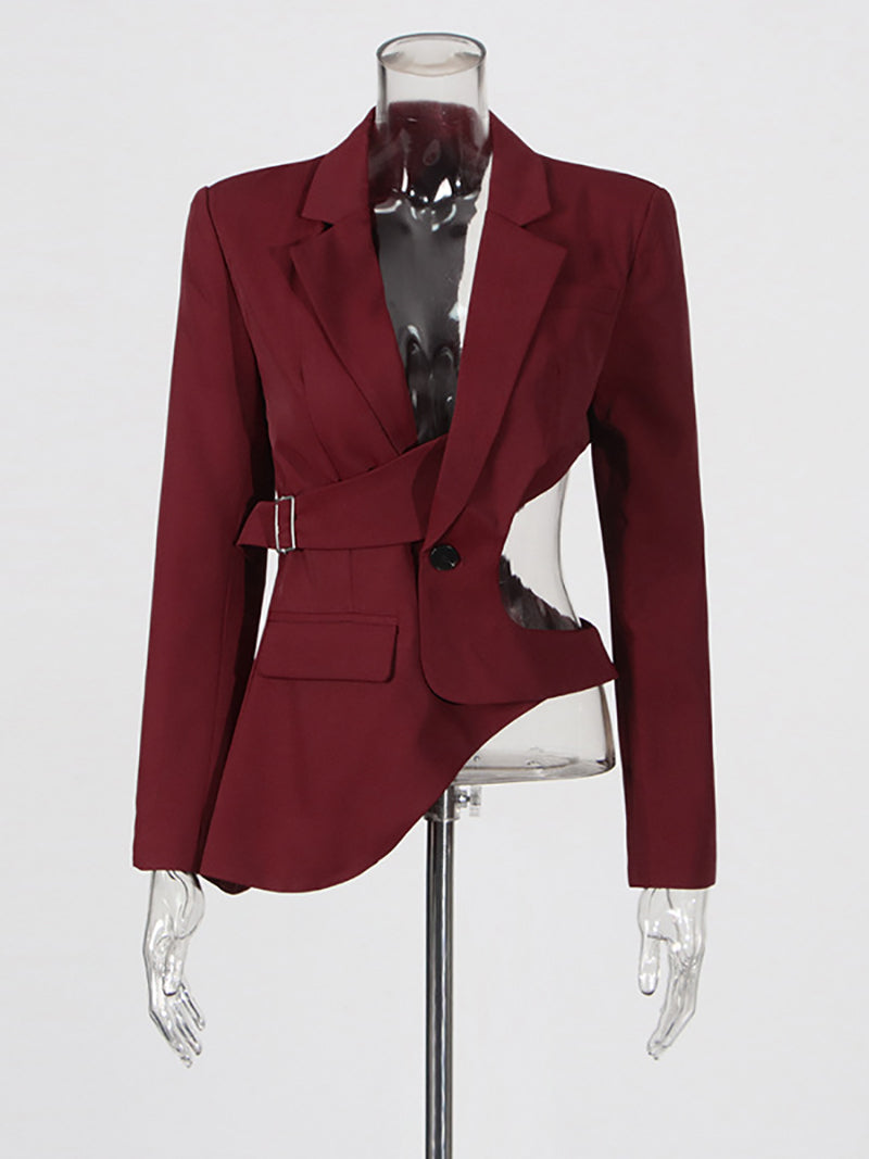 Sexy Asymmetrical Hollow out Blazer