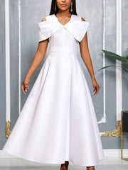 Elegant V Neck Off Shoulder Slim Party Dress