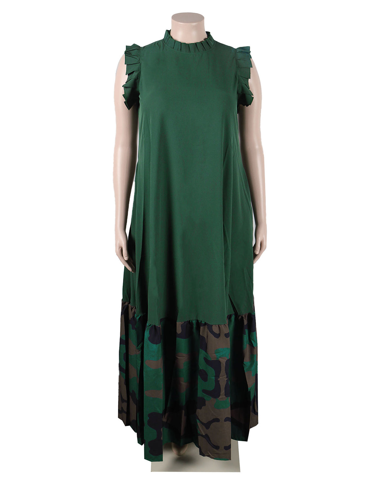 Fashion Leopard Print Patchwork Loose Maxi Dress