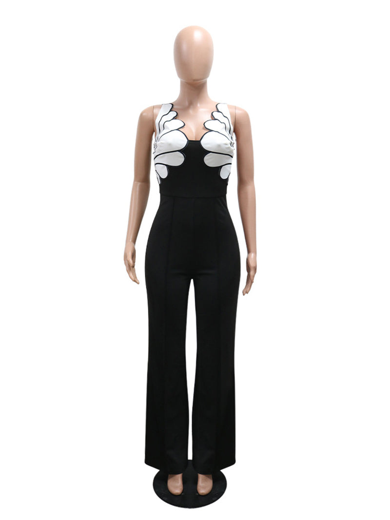 Folded Shell Sway V-Neck Wide Leg Jumpsuit