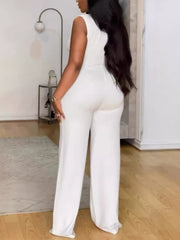 Elegant Sleeveless Solid Color Jumpsuit