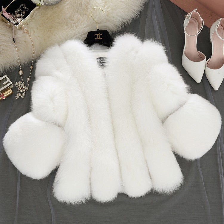 Paneled Faux Fur Short Jacket