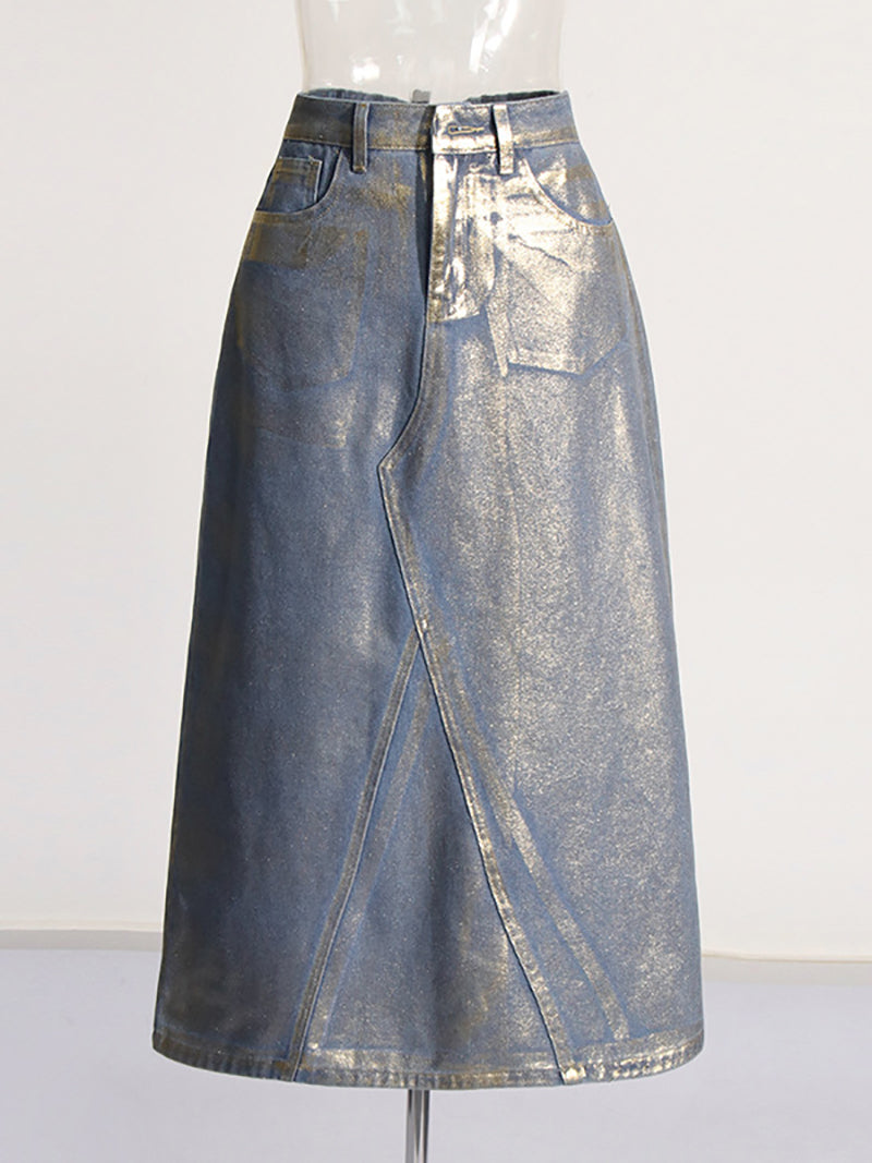 Fashion High Waist Denim Skirt