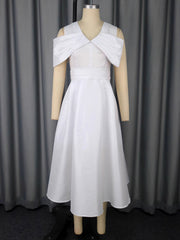 Elegant V Neck Off Shoulder Slim Party Dress