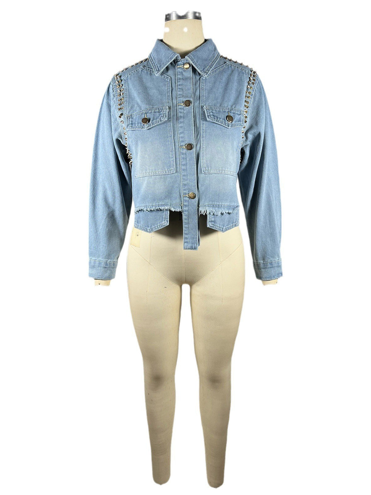 Fashion Studded Denim Jacket