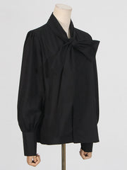 Fashion Big Bow Slim Long Sleeve Shirt