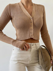 Fashion Slim Simple Knitted Cardigan