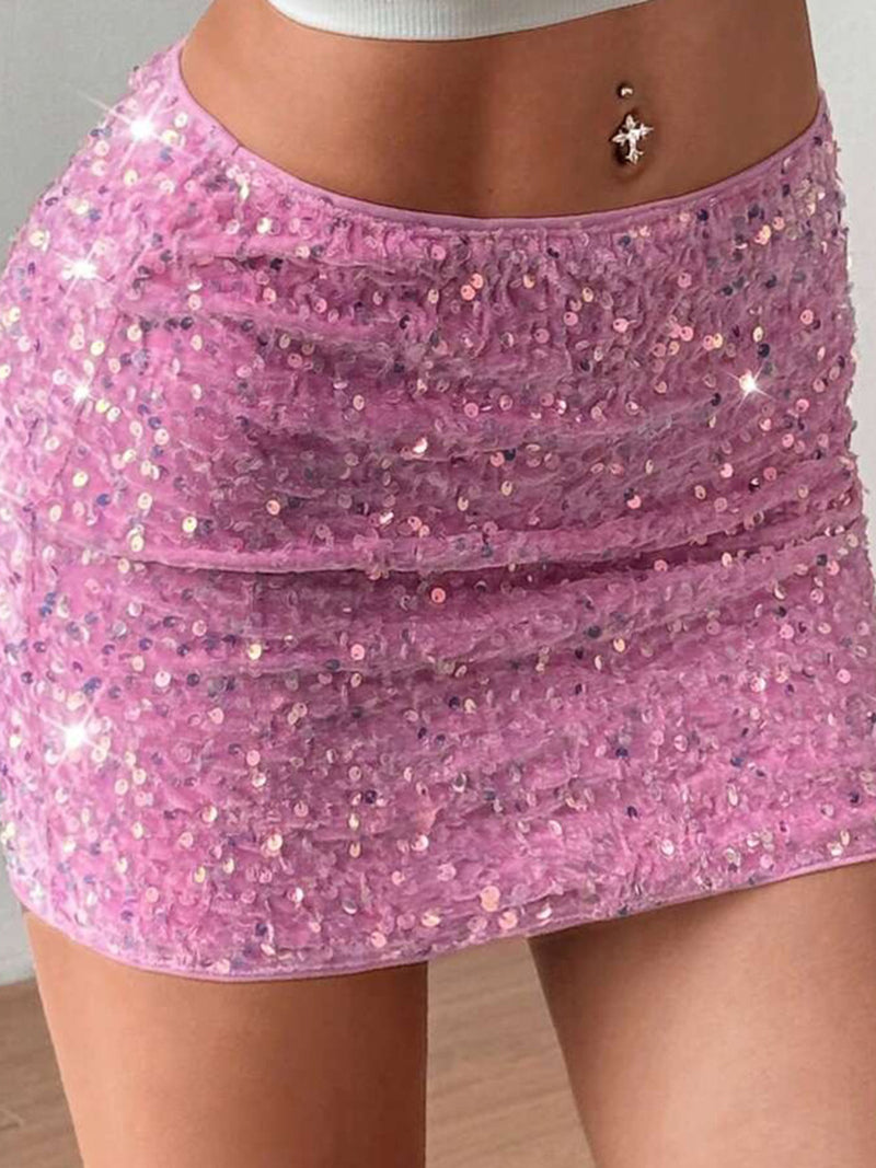 Sexy Shimmery Sequin Mini Skirt