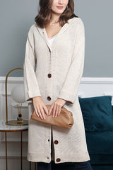 Fashion Hooded Open Front Cardigan Knit Sweaters Coat