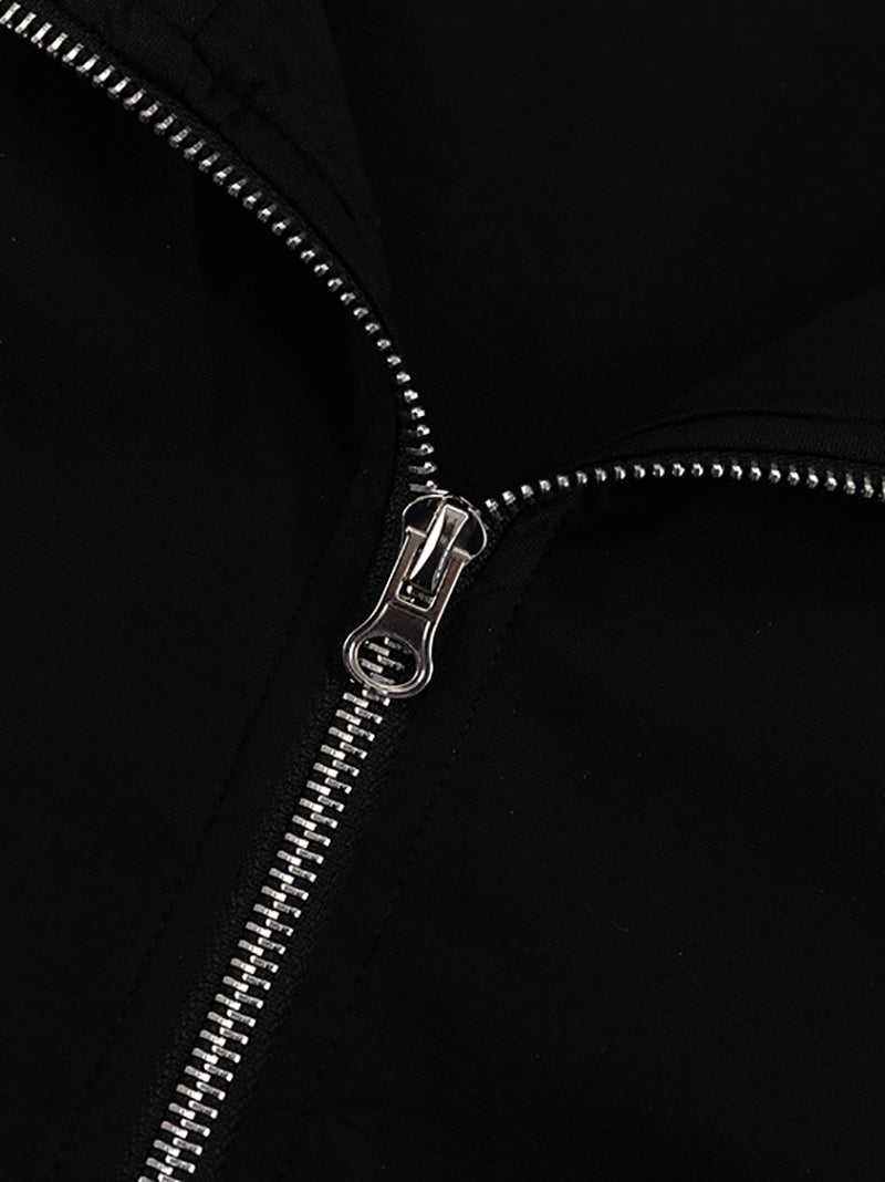 Elegant High Collar Zipper Slim Mini Dress