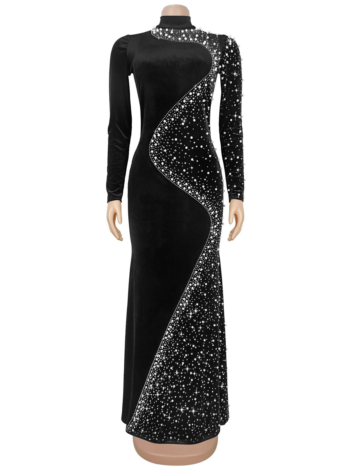 Elegant Rhinestone Embellishment Evening Dress