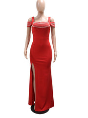 Off Shoulder Ruched Evening Dress