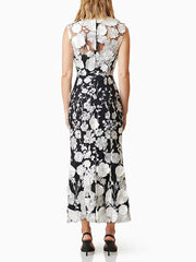 Elegant Embroidery Applique Mesh Dress