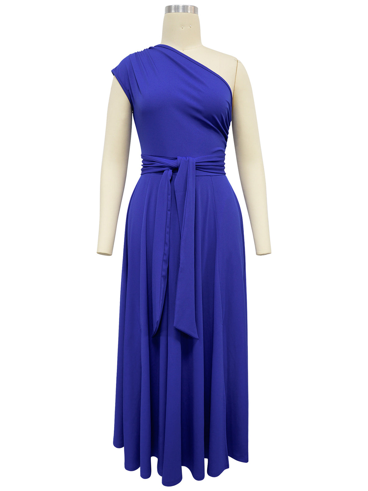 Casual Sleeveless Skew Collar Split Dress