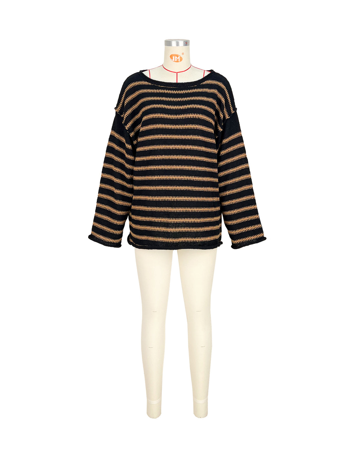 Fashion Stripe Drop Shoulder Loose Sweater