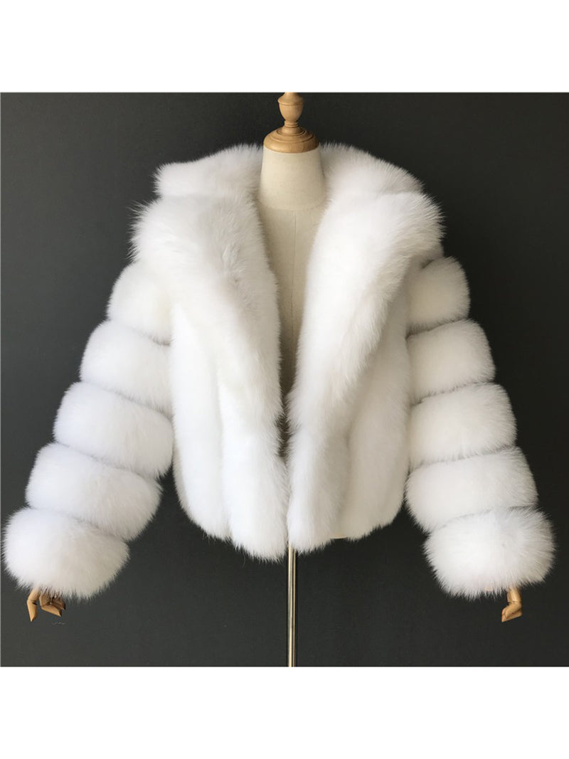 Fashion Faux Fur Suit Collar Jacket Coat