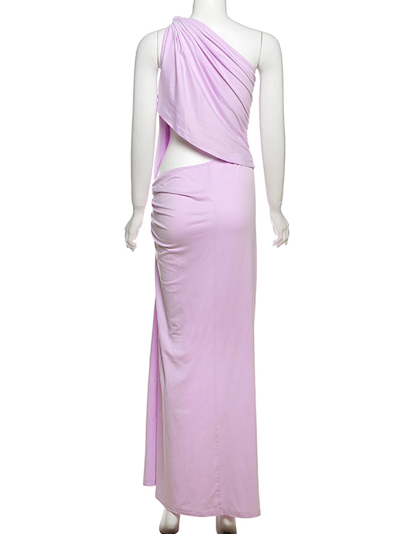Fashion Twisted Lever Asymmetric Maxi Dress