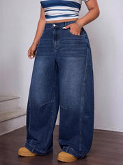 Women's Plus Size Vintage Wide Leg Jeans