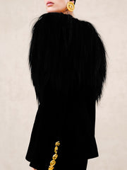 Fashion Off Shoulder Fringe Slim Blazer