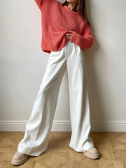 Casual High-Waist Pleated Wide-Leg Pants