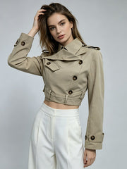 Double Breasted Belted Trench Jacket-boutique
