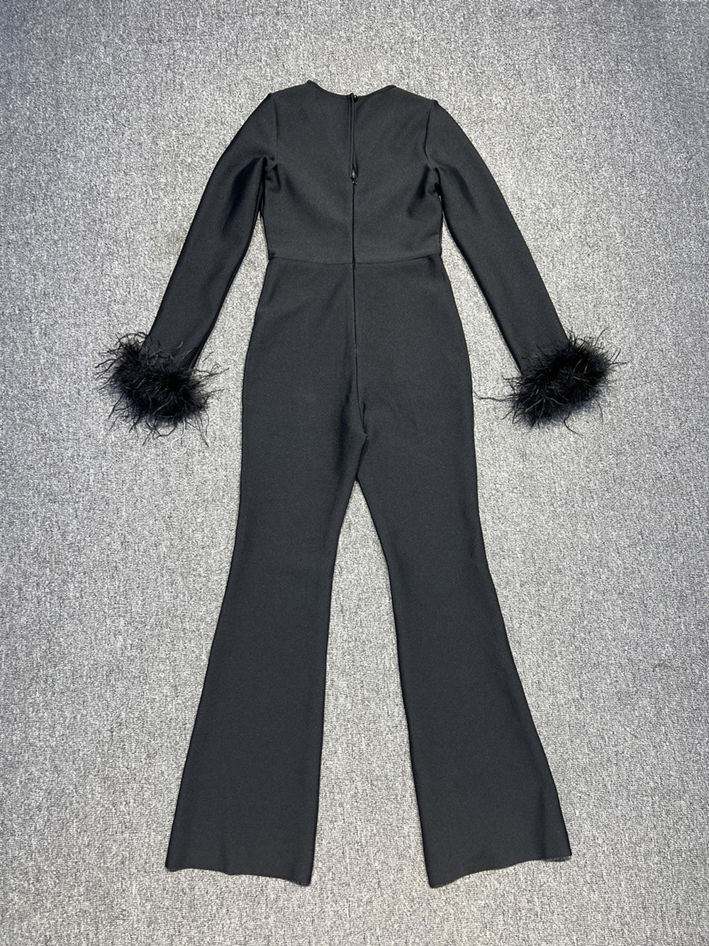 Sexy Deep V Feather Sleeve Slim Jumpsuit