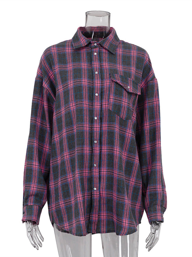 Vintage Loose Plaid Shirt