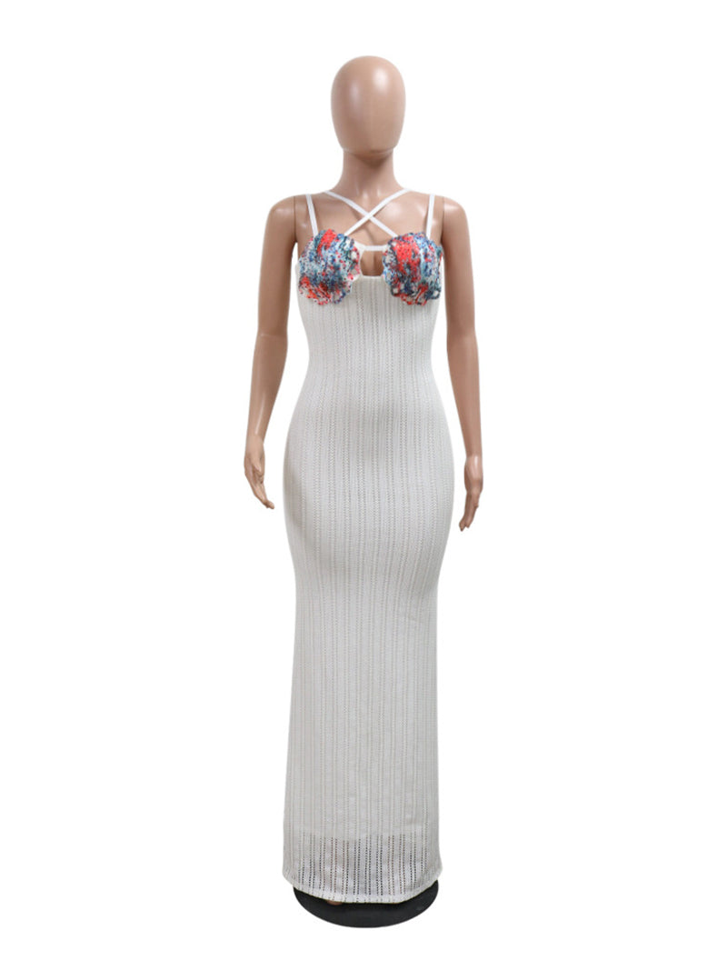 Ethereal Garden Rhinestones Maxi Dress