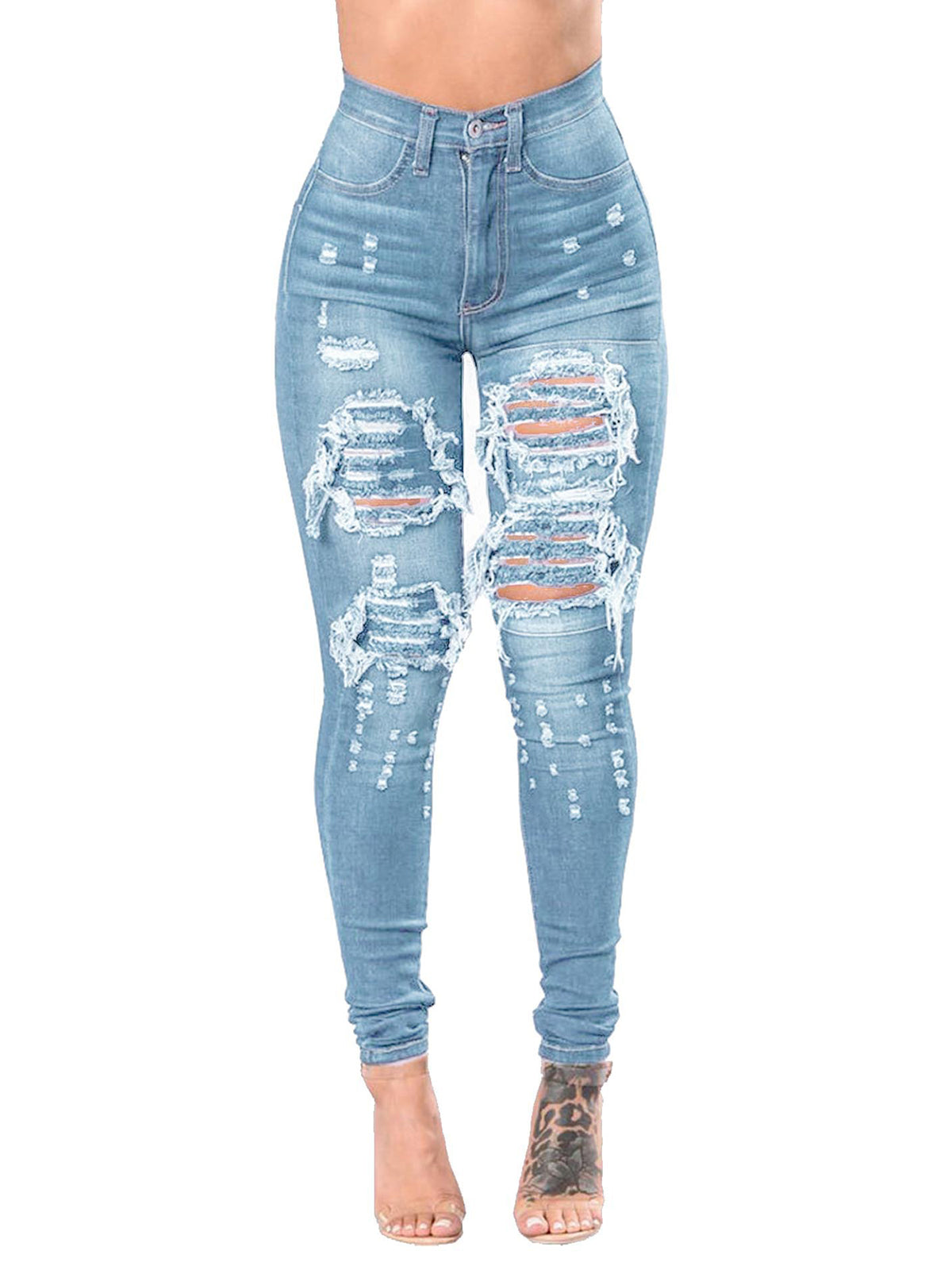 Fashion Ripped Jeans Pencil Pants