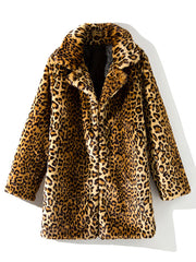 Fashion Faux Fur Leopard Print Coat