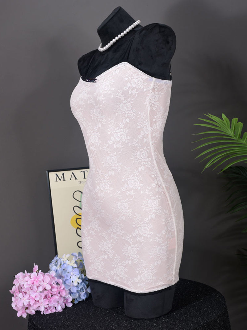 Sexy Spaghetti Strap Lace Edge Bodycon Dress