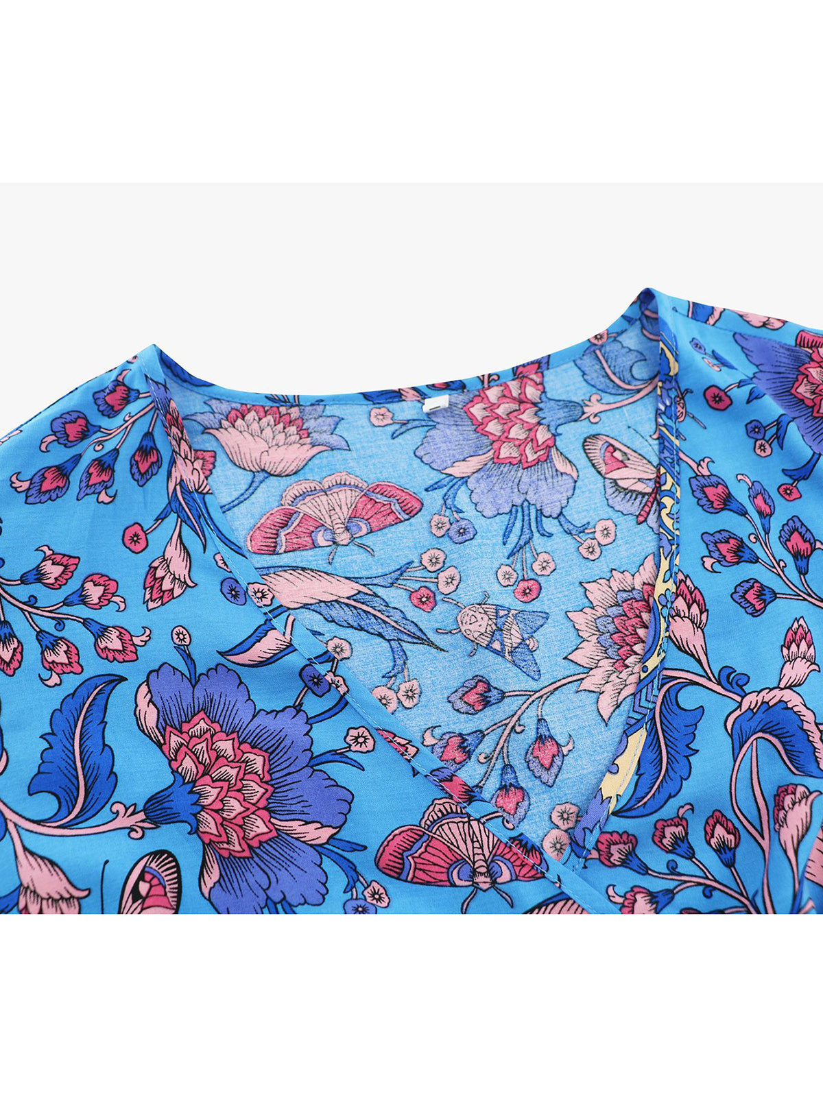Casual V-neck Print Short Sleeve Slim Midi Dress