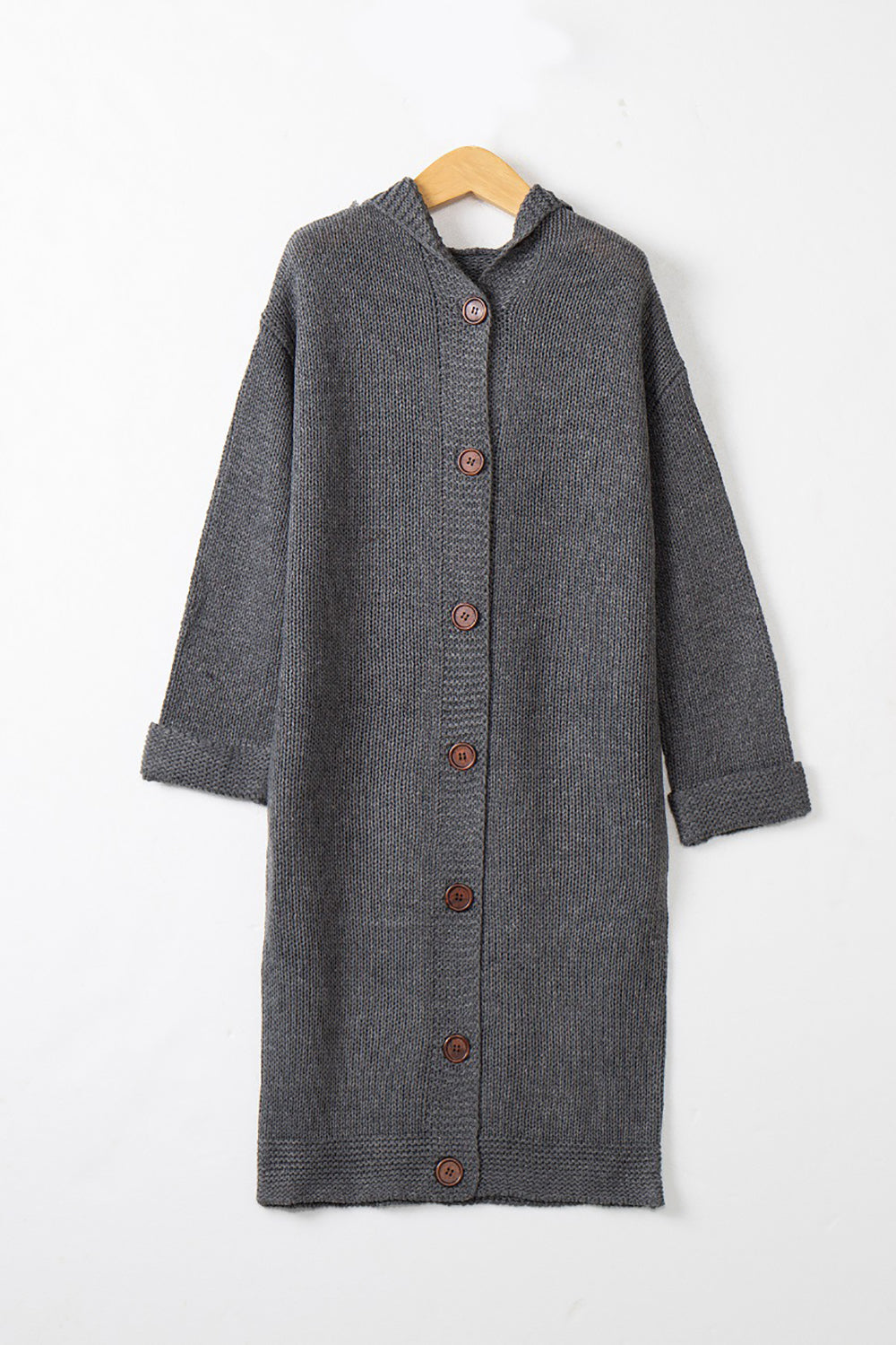 Fashion Hooded Open Front Cardigan Knit Sweaters Coat