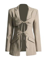 Fashion Hollow out Lace up Blazer
