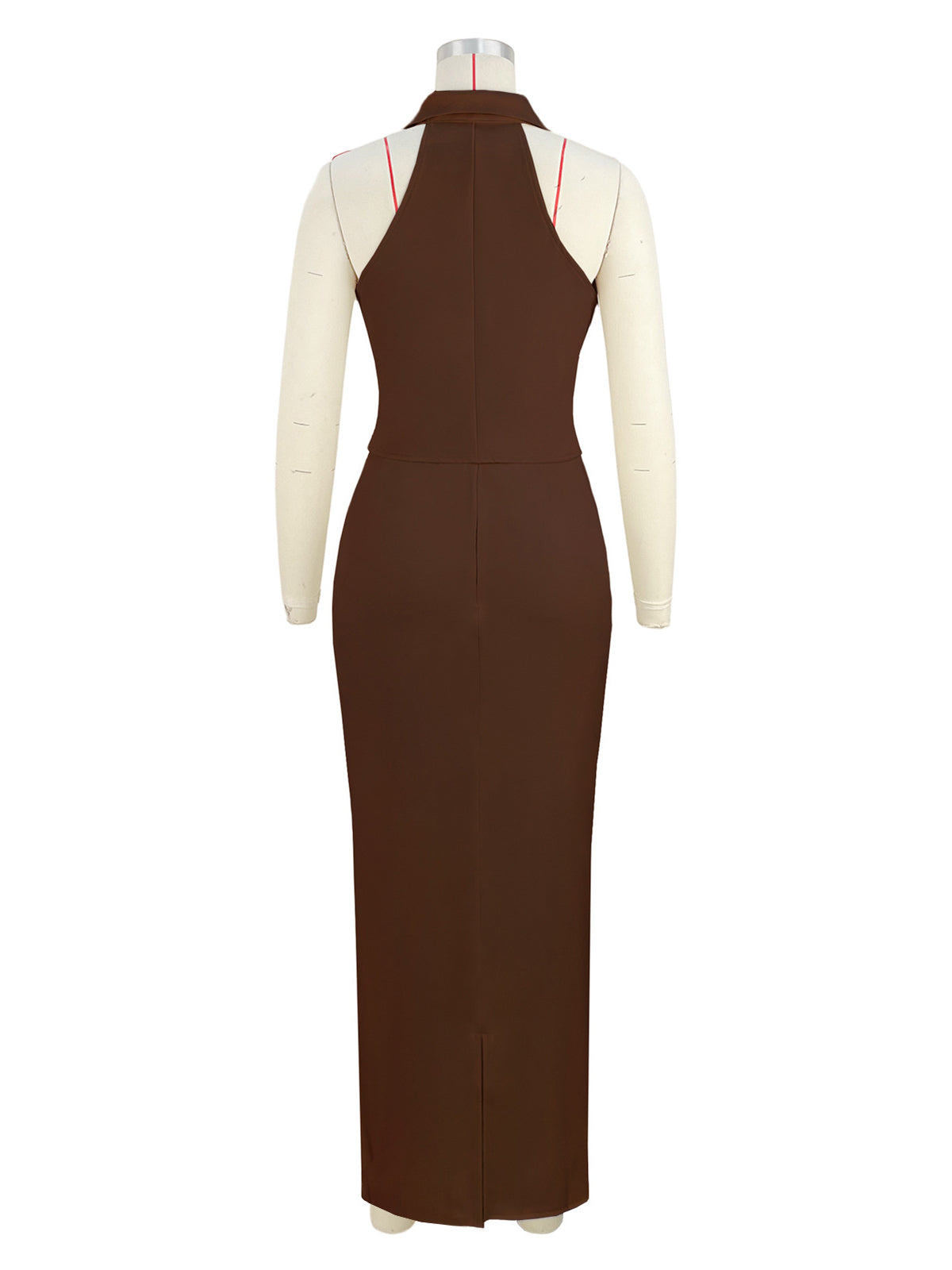 Fashion Sleeveless Vest Long Skirt Two Piece Set