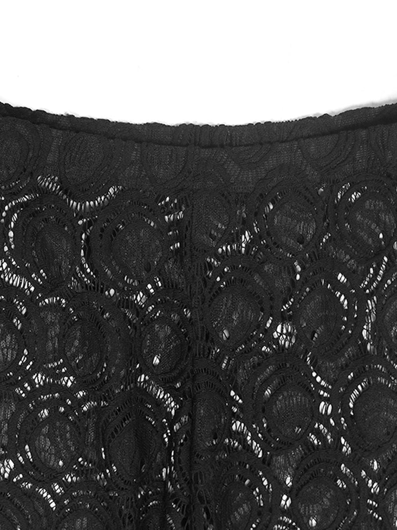 Sexy Lace See Through Top Pants Night Club Skinny Set