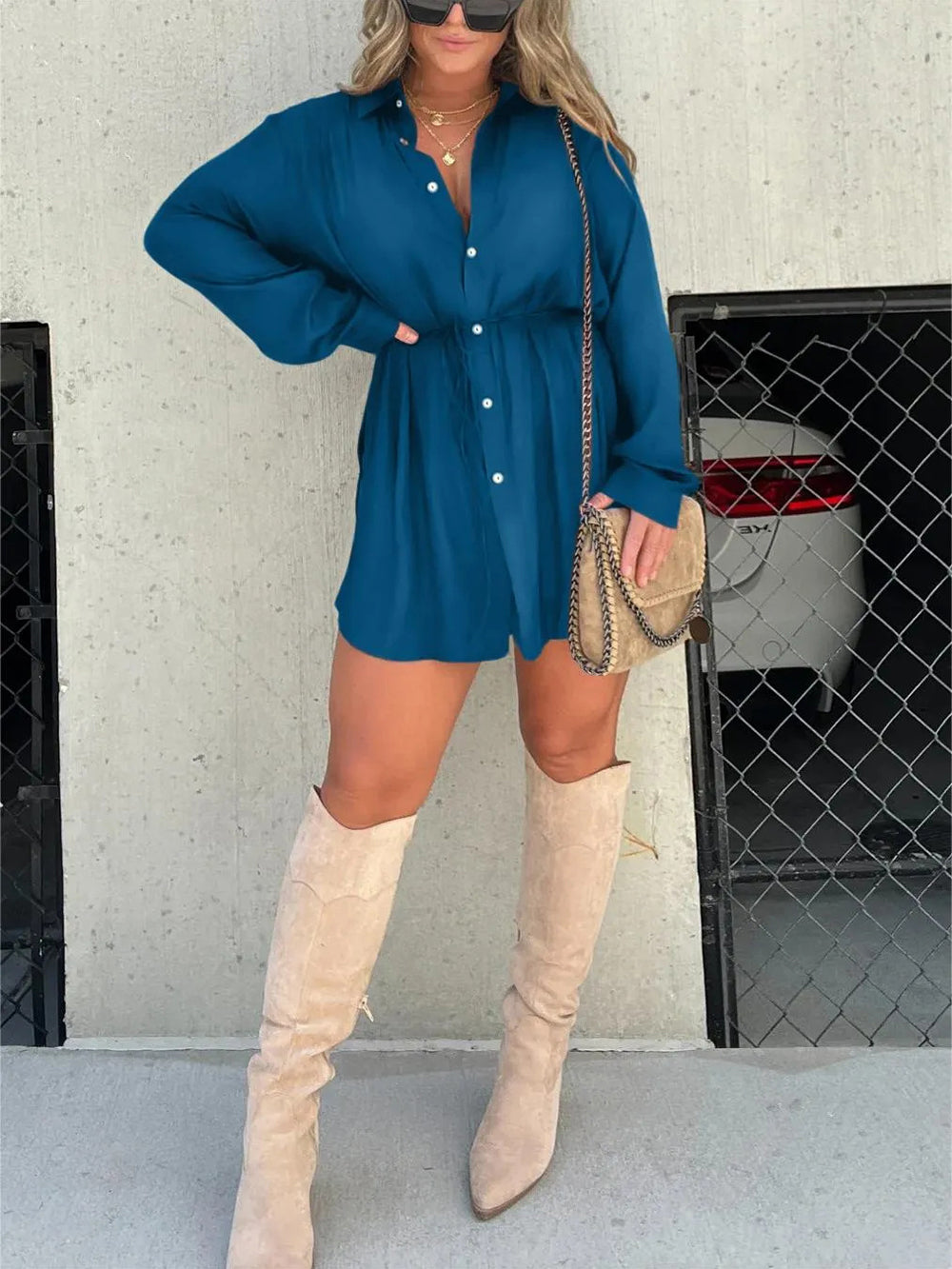 Solid Color Loose Casual Romper