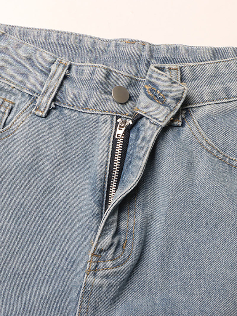 Straight Leg Pockets Daily Denim Jeans