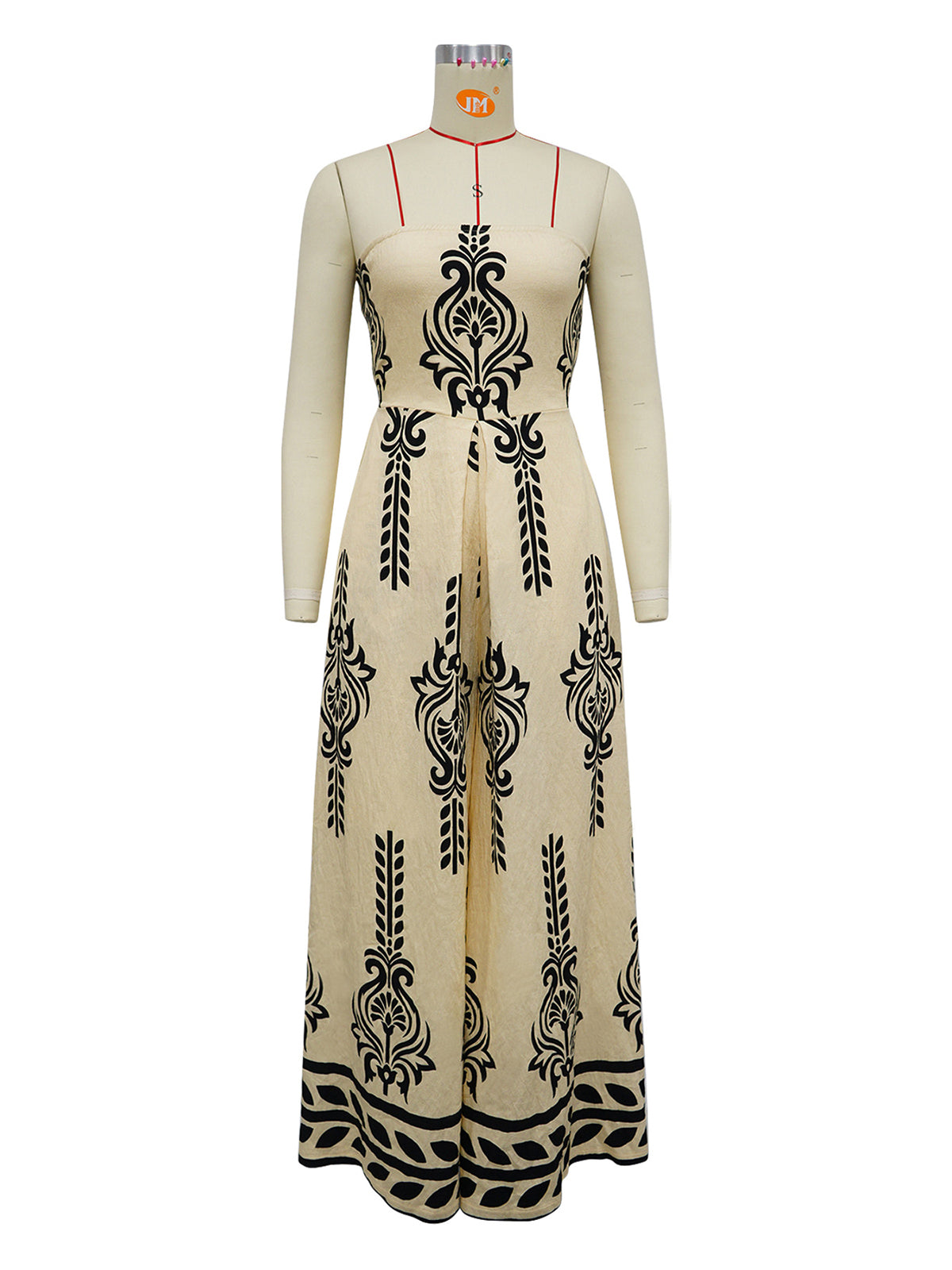 Fashion Print Strapless Slim Wide Leg Jumpsuit