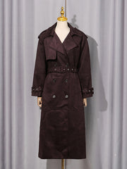 Fashion Long Sleeve Belt Trench Coat