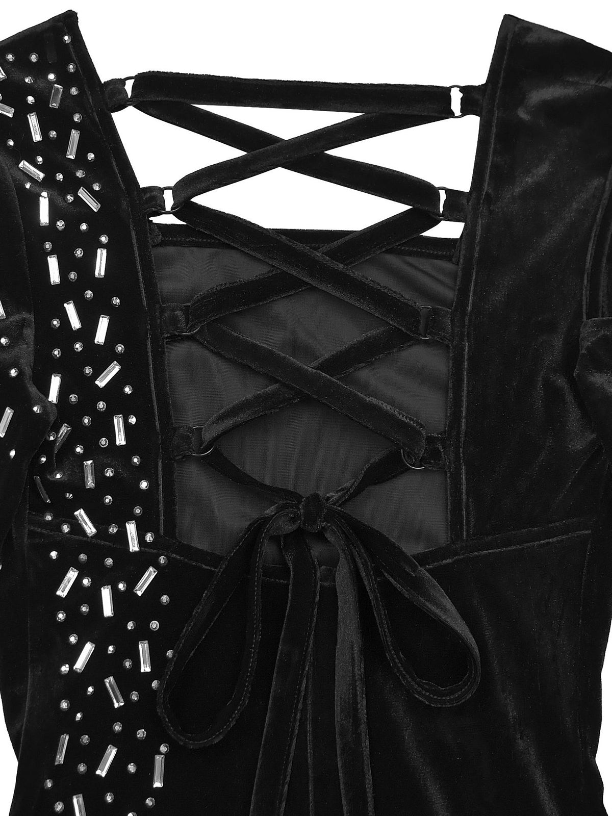 Fashion Rhinestone Decor Fringe Asymmetry Bodycon Dress