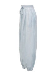 Casual Drawstring High Waist Loose Cuffed Pants