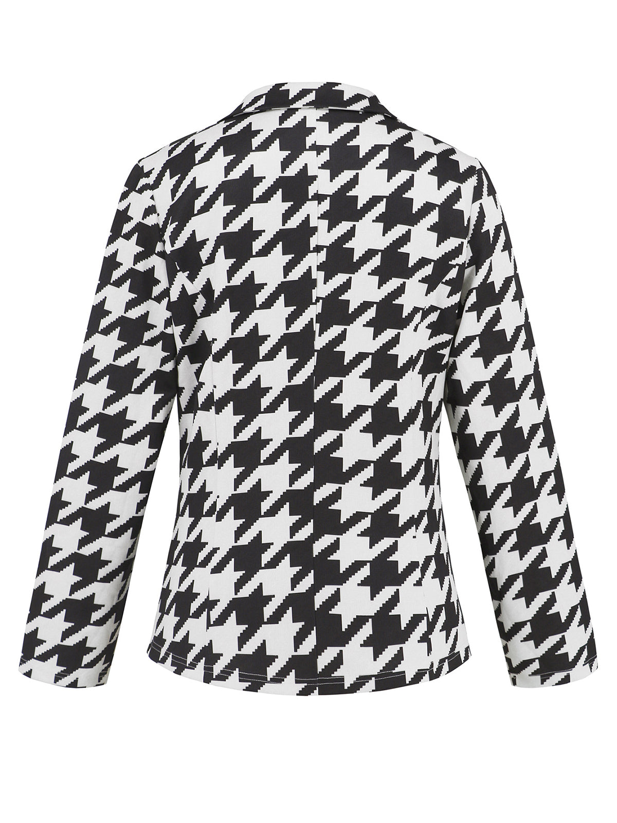 Houndstooth Double Button Tweed Blazer Jacket