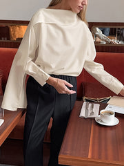 Casual Scarf Long Sleeve Shirt
