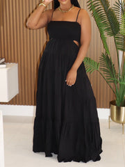Sexy Cutout Sling Big Swing Maxi Dress