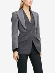 Two-Tone Tailored Notched Lapels Blazer