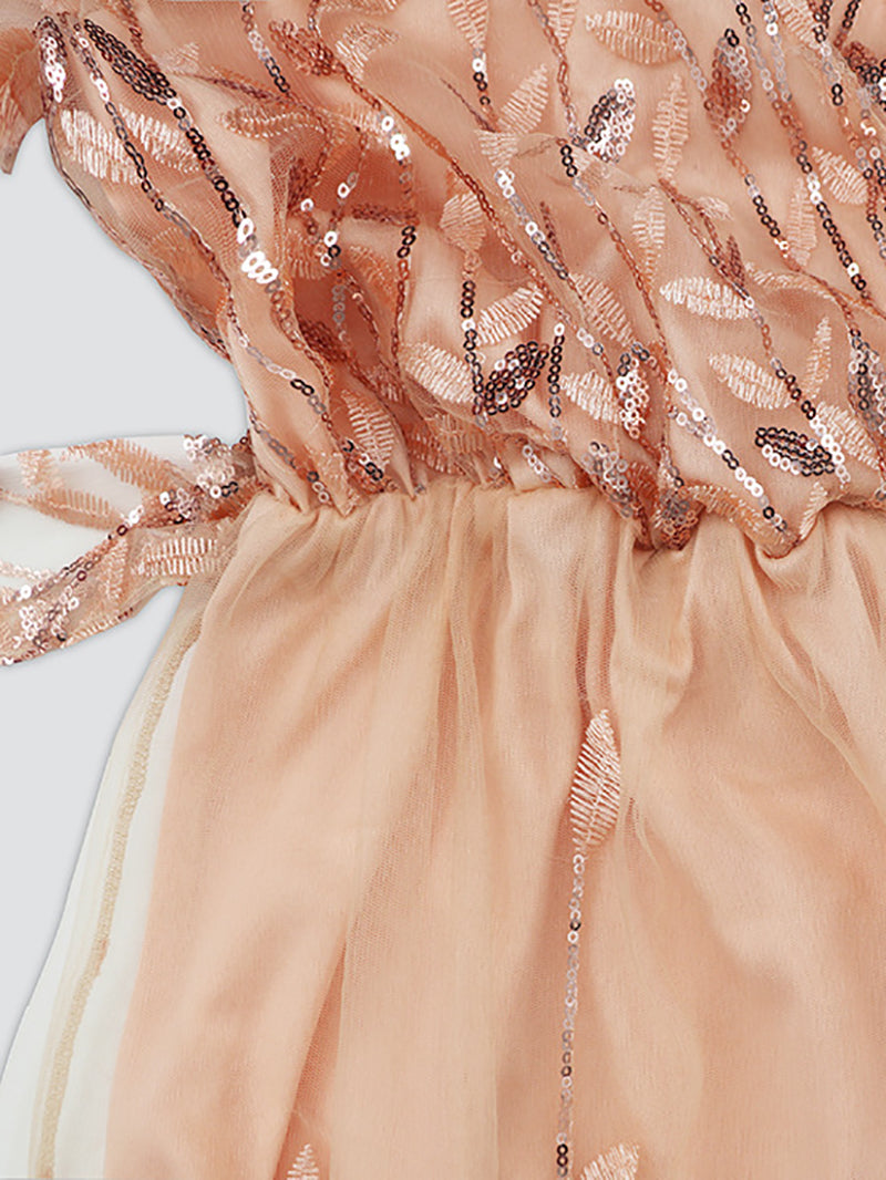 Fashion V-neck Sequin Lace-up Slim Party Dress