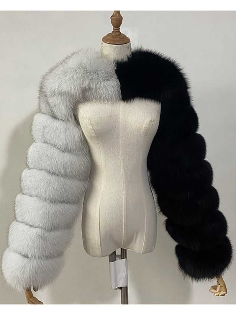 Fluffy Faux Fur Warm Shawl Jacket Coat