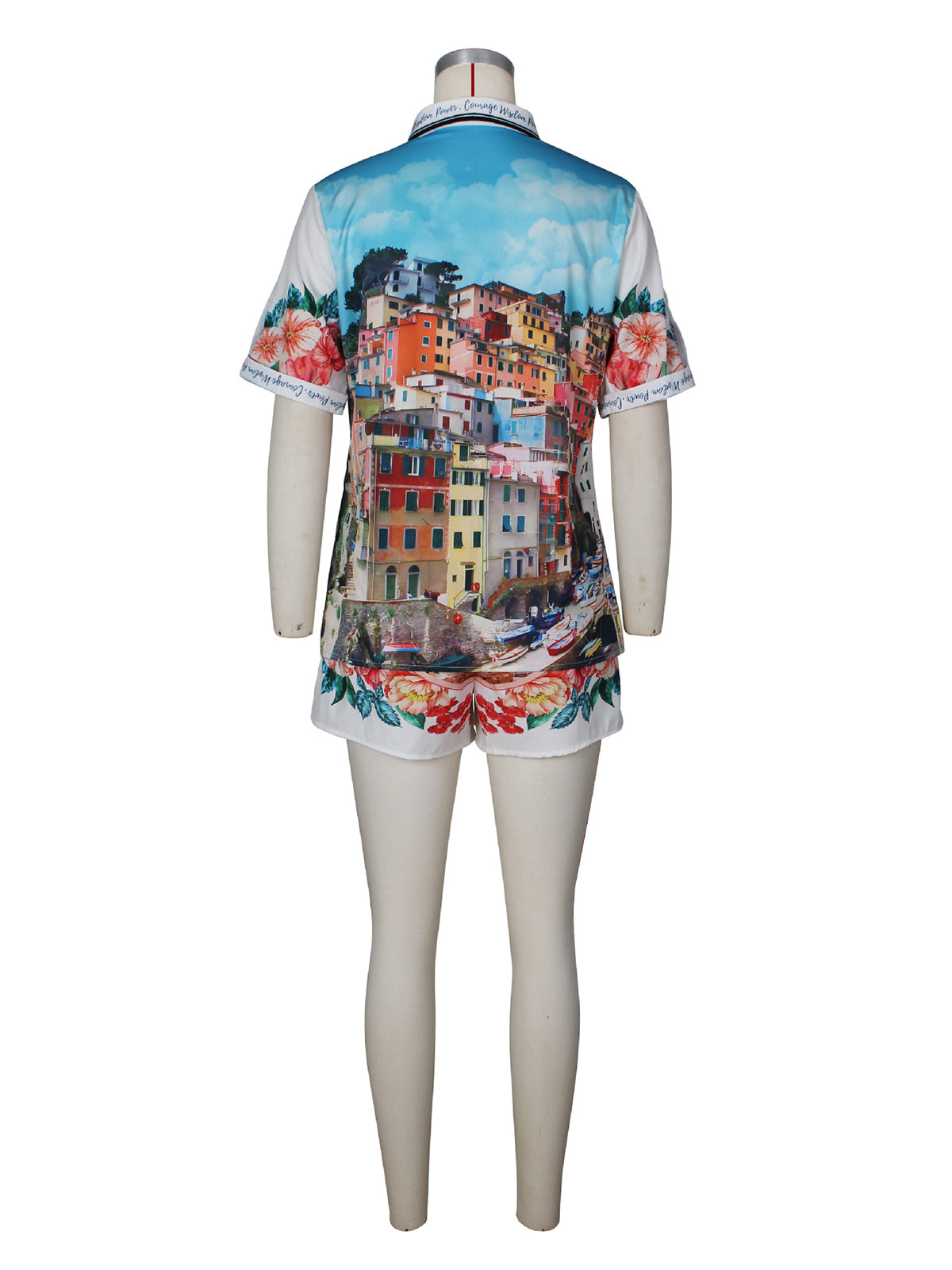 Fashion Print Shirt Shorts Vacation Casual Set