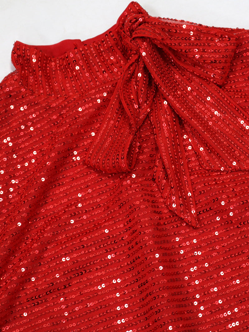 Plus Size Loose Sequin Bubble Dress